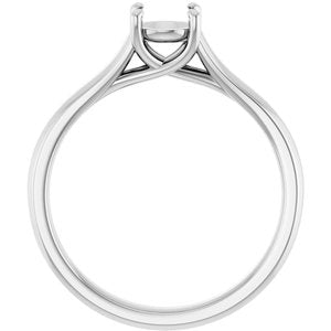 14K White Gold 5.2 mm Round Solitaire Engagement Ring Mounting