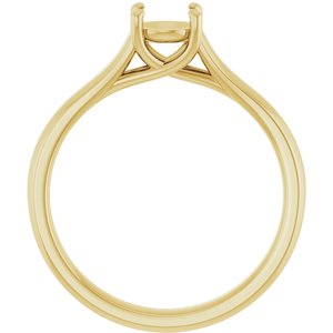 14K Yellow Gold 5.2 mm Round Solitaire Engagement Ring Mounting