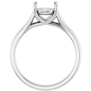 14K White Gold 7.4 mm Round Solitaire Engagement Ring Mounting