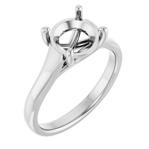 14K White Gold 8.2 mm Round Solitaire Engagement Ring Mounting
