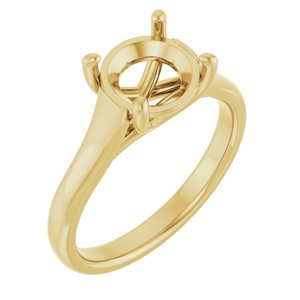 14K Yellow Gold 8.2 mm Round Solitaire Engagement Ring Mounting