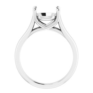 14K White Gold 9.4 mm Round Solitaire Engagement Ring Mounting