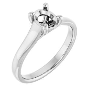 14K White Gold 7x5 mm Oval Solitaire Engagement Ring Mounting