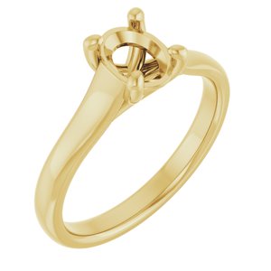 14K Yellow Gold 7x5 mm Oval Solitaire Engagement Ring Mounting
