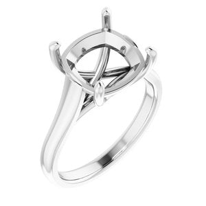 Platinum 10 mm Cushion Solitaire Engagement Ring Mounting