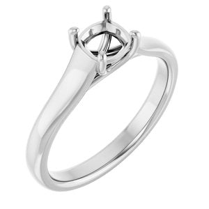 10K White Gold 5 mm Cushion Solitaire Engagement Ring Mounting