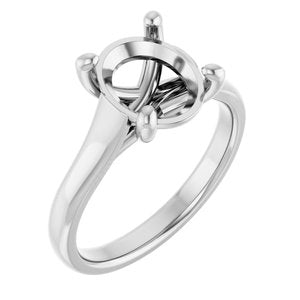 14K White Gold 10x8 mm Oval Solitaire Engagement Ring Mounting