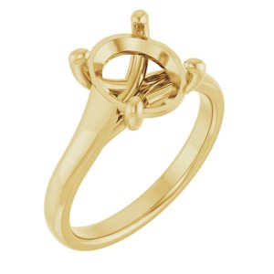 14K Yellow Gold 10x8 mm Oval Solitaire Engagement Ring Mounting