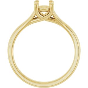 14K Yellow Gold 7x5 mm Oval Solitaire Engagement Ring Mounting