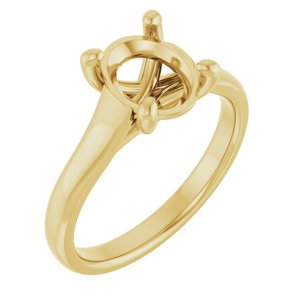 14K Yellow Gold 9x7 mm Oval Solitaire Engagement Ring Mounting