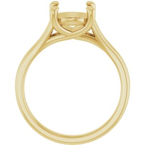 14K Yellow Gold 10x8 mm Oval Solitaire Engagement Ring Mounting