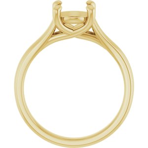 14K Yellow Gold 9x7 mm Oval Solitaire Engagement Ring Mounting