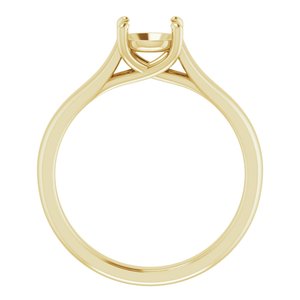 14K Yellow Gold 6 mm Round Solitaire Engagement Ring Mounting