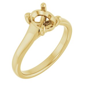 14K Yellow Gold 8x6 mm Oval Solitaire Engagement Ring Mounting