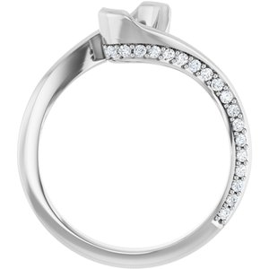 14K White Gold 5.2 mm Round 1/4 CTW Natural Diamond Semi-Set Engagement Ring