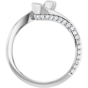 Platinum 5x5 mm Cushion 1/4 CTW Natural Diamond Semi-Set Engagement Ring