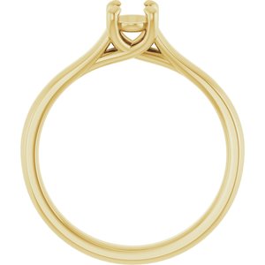 14K Yellow Gold 6x4 mm Oval Solitaire Engagement Ring Mounting