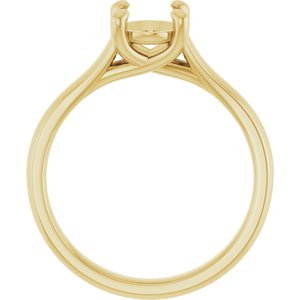 14K Yellow Gold 8x6 mm Oval Solitaire Engagement Ring Mounting