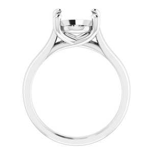 Platinum 11x9 mm Oval Solitaire Engagement Ring Mounting