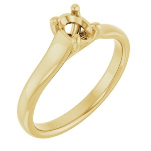 14K Yellow Gold 6x4 mm Oval Solitaire Engagement Ring Mounting