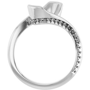 14K White Gold 9 x 7 mm Oval Half Bezel Engagement Ring Mounting