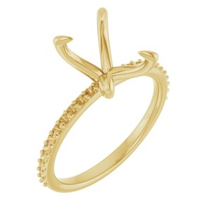 18K Yellow Gold  9x7 mm Emerald Engagement Ring Mounting