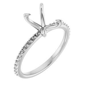 Platinum  8x6 mm Emerald Engagement Ring Mounting