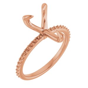 14K Rose Gold  12x8 mm Pear Engagement Ring Mounting