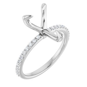 14K White Gold 12x8 mm Pear 1/5 CTW Lab-Grown Diamond Semi-Set Engagement Ring