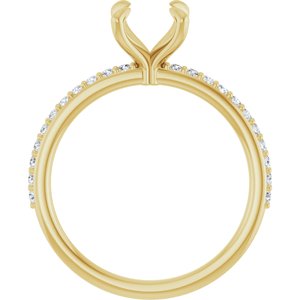 14K Yellow Gold 7 mm Round 1/5 CTW Lab-Grown Diamond Semi-Set Engagement Ring