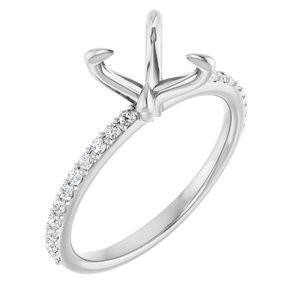 14K White Gold 7.4 mm Round 1/5 CTW Lab-Grown Diamond Semi-Set Engagement Ring