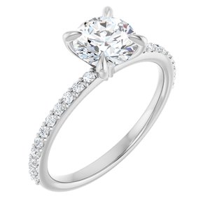 14K White Gold 1 1/5 CTW Lab-Grown Diamond Engagement Ring