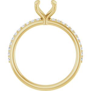 14K Yellow Gold 6.5 mm Round 1/5 CTW Lab-Grown Diamond Semi-Set Engagement Ring