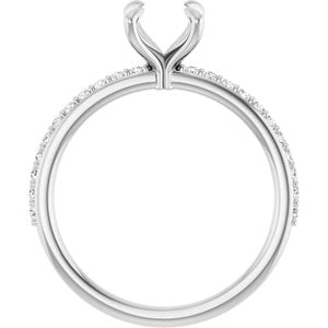 Platinum 6.5 mm Round 1/5 CTW Natural Diamond Semi-Set Engagement Ring