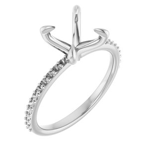 14K White Gold  8.2 mm Round Engagement Ring Mounting