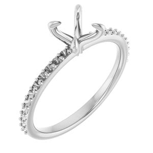 Platinum  9x7 mm Oval Engagement Ring Mounting