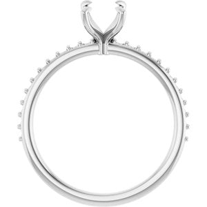 Platinum  7x5 mm Emerald Engagement Ring Mounting