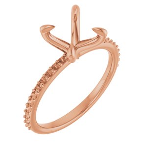 14K Rose Gold  8 mm Round Engagement Ring Mounting