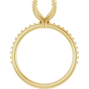 18K Yellow Gold  9x7 mm Emerald Engagement Ring Mounting