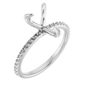 14K White Gold  10x7 mm Pear Engagement Ring Mounting