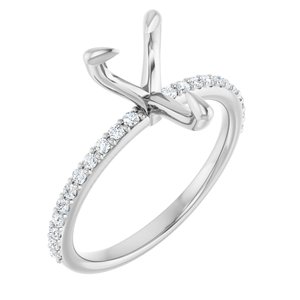 14K White Gold 10x7 mm Pear 1/5 CTW Lab-Grown Diamond Semi-Set Engagement Ring