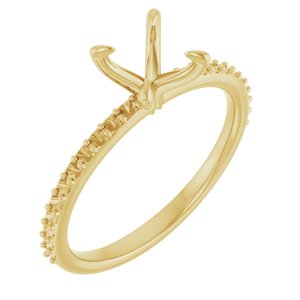 14K Yellow Gold  5 mm Square Engagement Ring Mounting