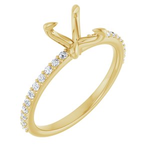14K Yellow Gold 8x6 mm Oval 1/5 CTW Lab-Grown Diamond Semi-Set Engagement Ring