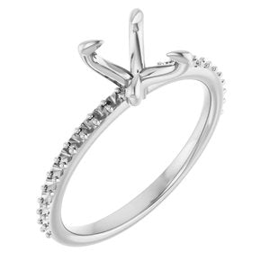Platinum  8x6 mm Oval Engagement Ring Mounting