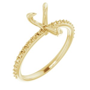 14K Yellow Gold  9x6 mm Pear Engagement Ring Mounting