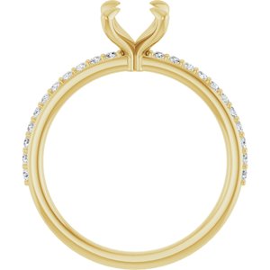 14K Yellow Gold 8x6 mm Oval 1/5 CTW Lab-Grown Diamond Semi-Set Engagement Ring
