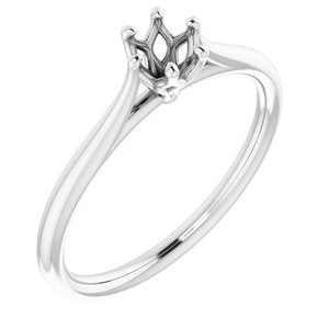 10K White Gold 4.1 mm Round Engagement Ring Mounting
