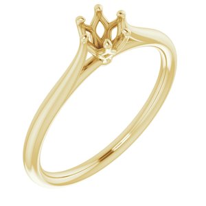 14K Yellow Gold 4.1 mm Round Engagement Ring Mounting 