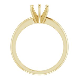 14K Yellow Gold 6 mm Round Solitaire Engagement Ring Mounting