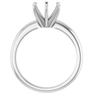 Platinum  7.4 mm Round Solitaire Engagement Ring Mounting